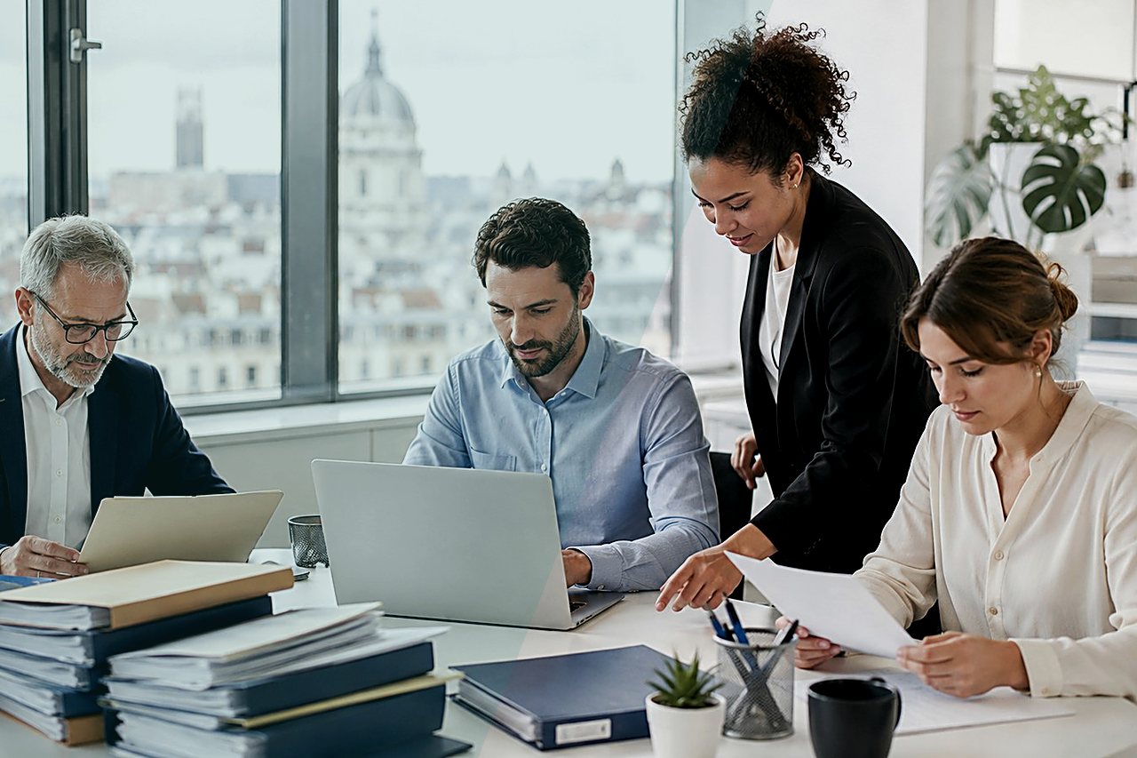 Discussion calme autour de documents